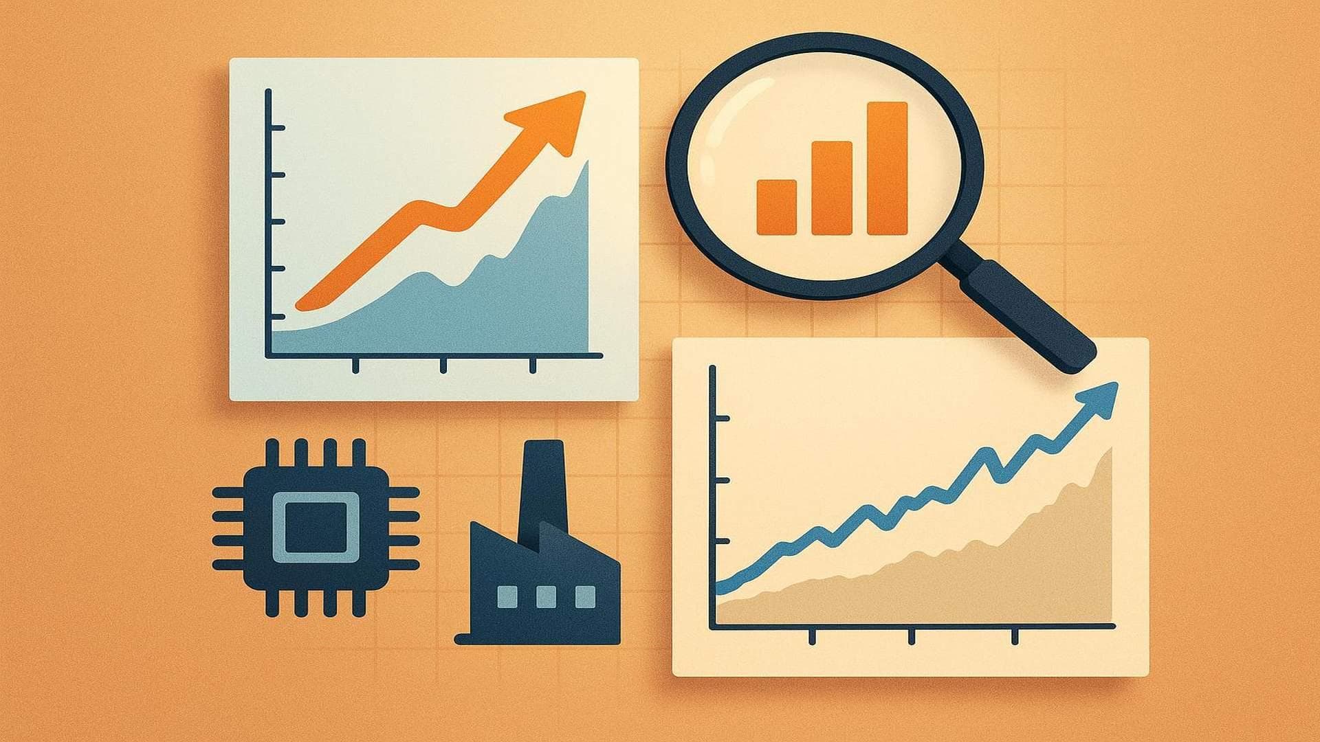Euro HICP inflation chart and US tech equities performance, highlighting inflation and market gains