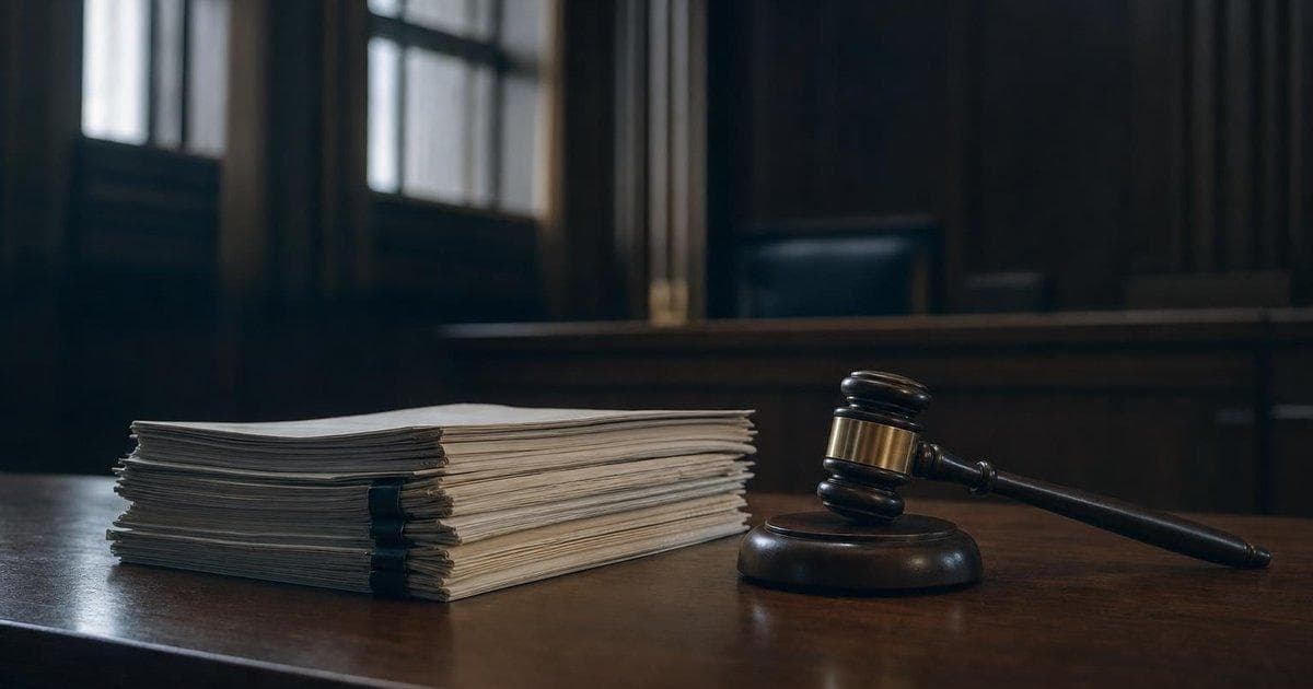 Judge’s gavel and legal documents symbolize FBI insider trading probe into law firm M&A cases