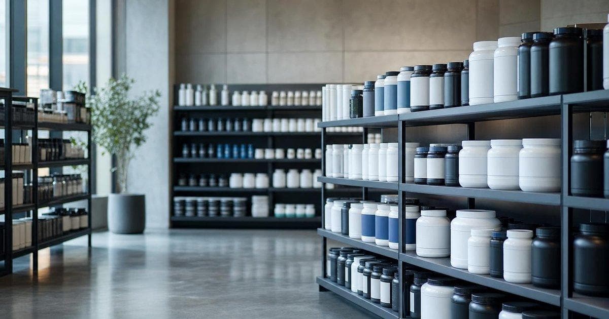 Shelves of nutritional supplements in a retail store illustrating strong Q1 2026 results for HLF