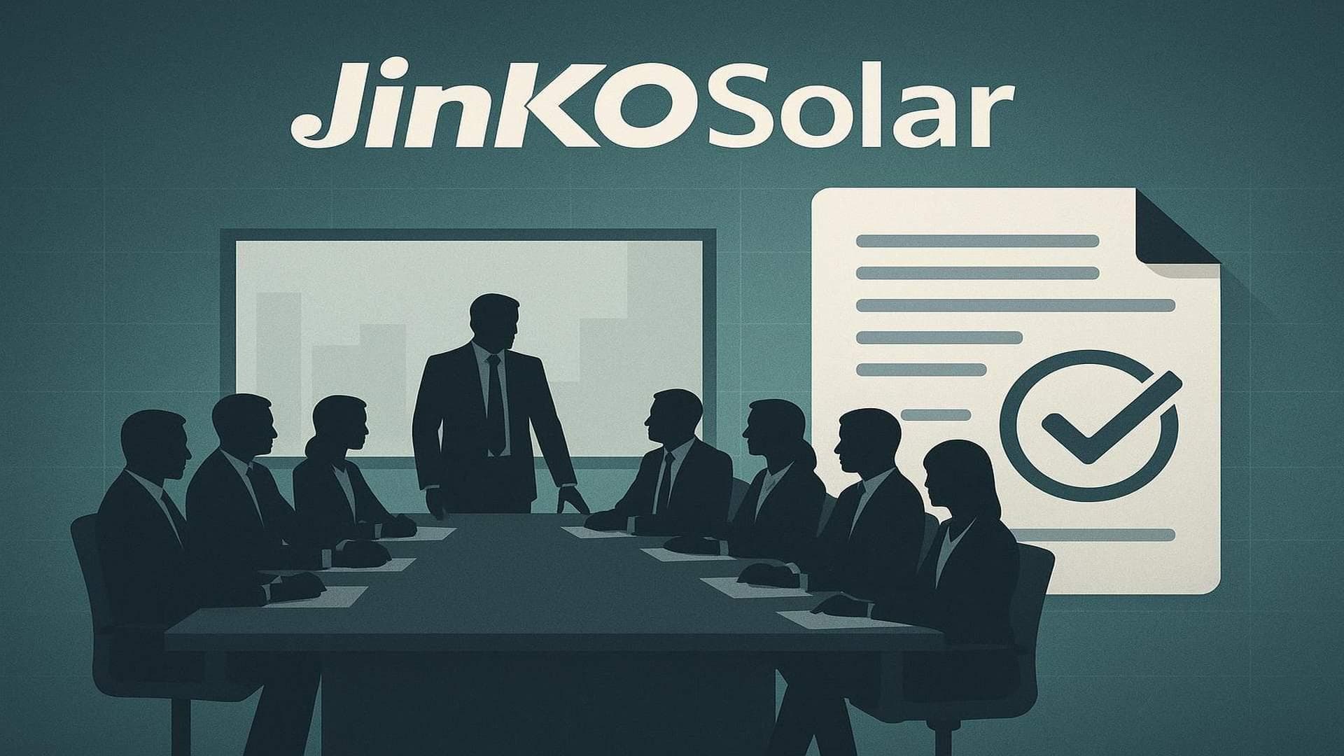 JinkoSolar board re-election and auditor approval visual, highlighting 2025 governance focus