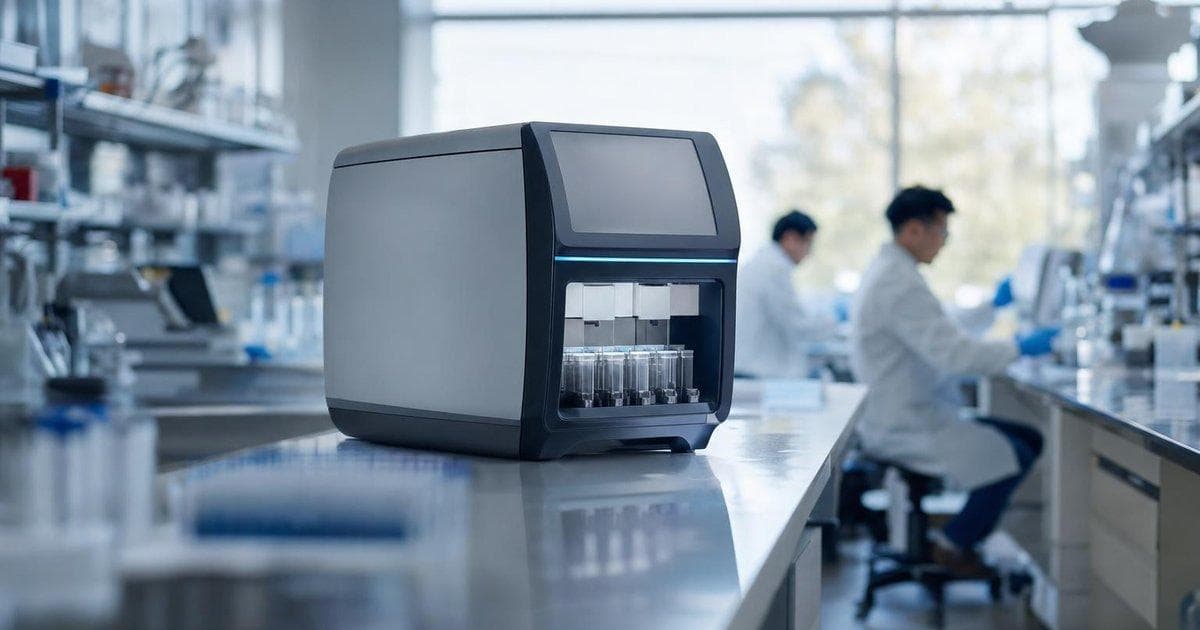 Biotech lab equipment symbolizing MRVI strong Q1 results and raised 2026 outlook