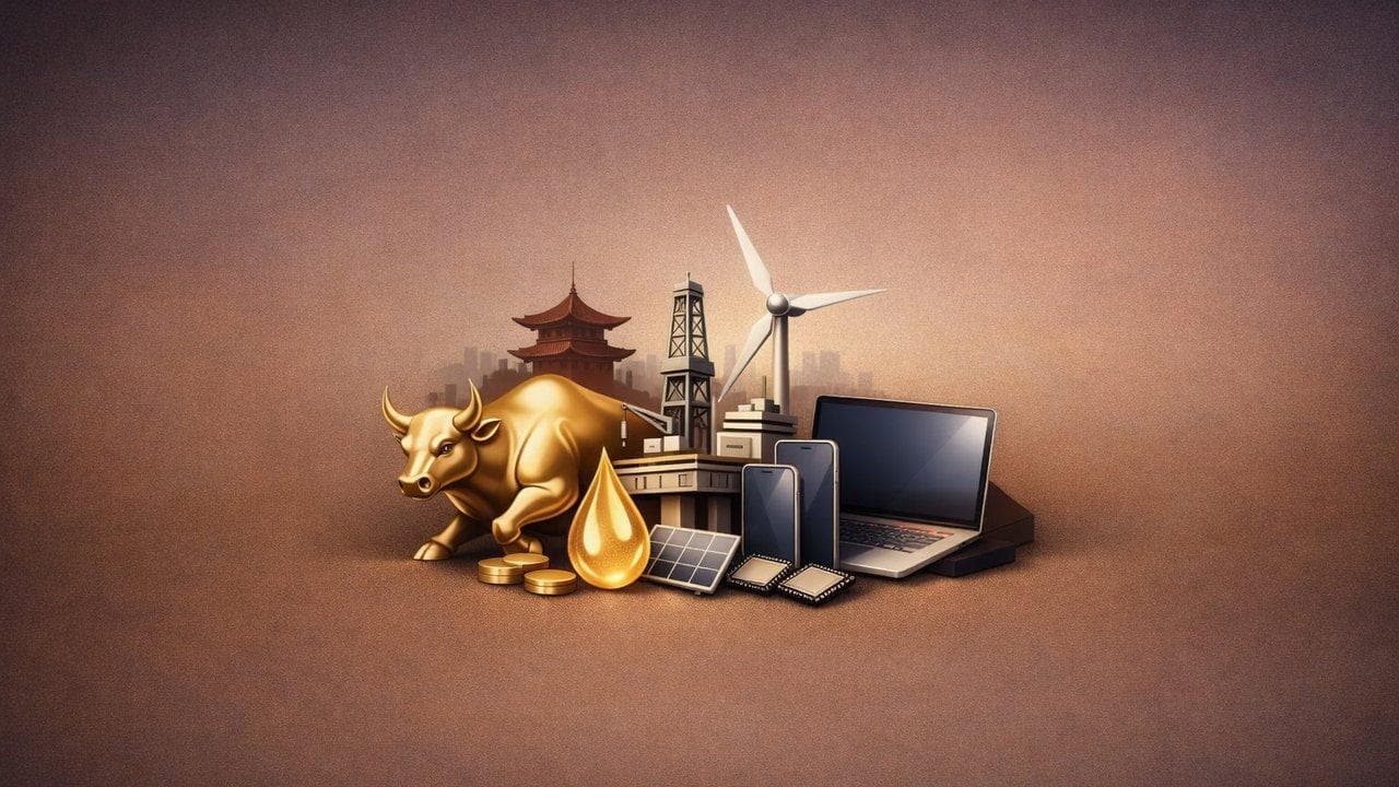 Asian stock market chart with energy and tech sector highlights, reflecting Fed rate-cut optimism