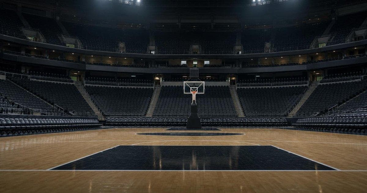 Empty basketball arena in Europe symbolizing investor interest in new NBA-style franchises