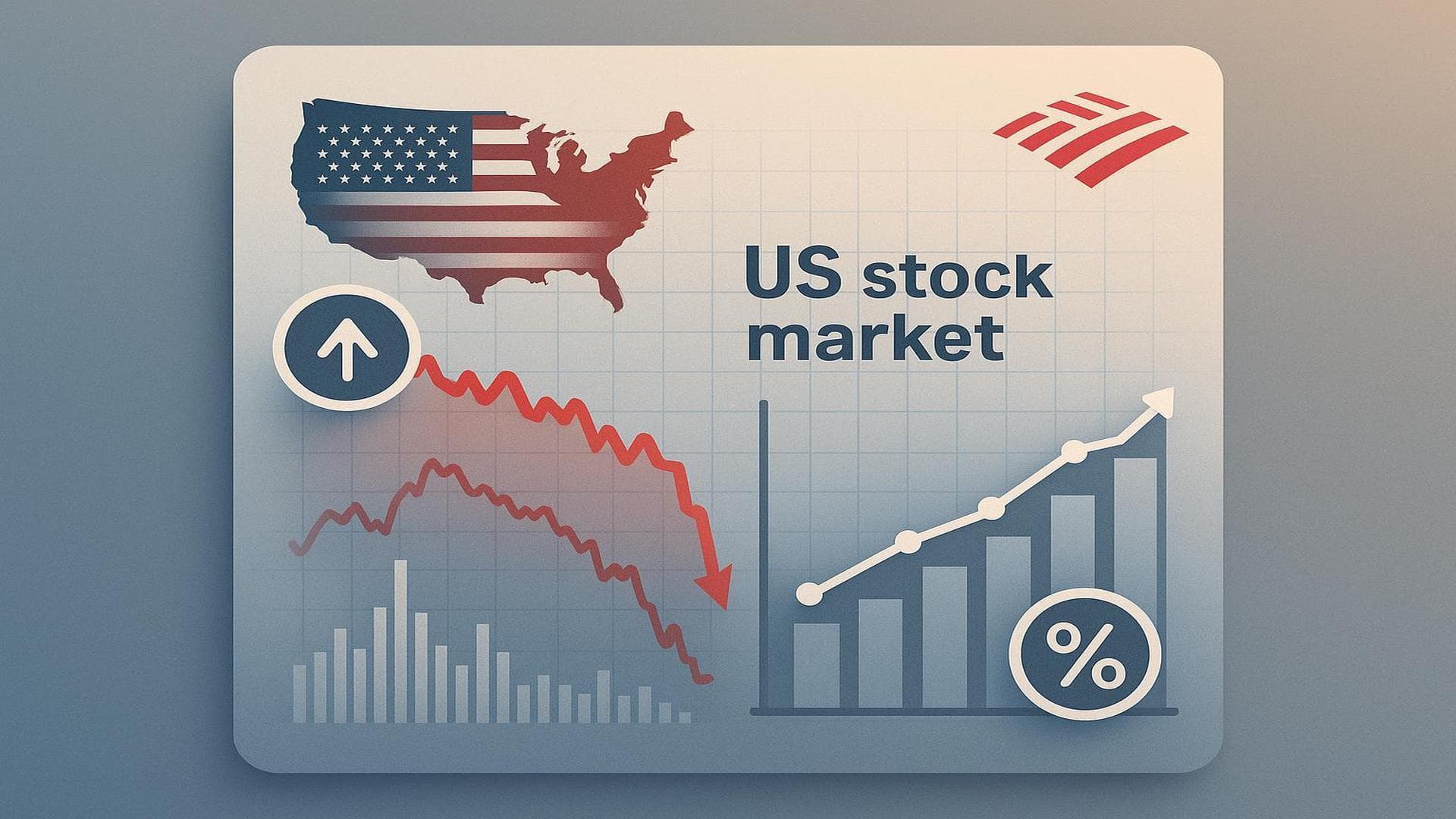 US stock market chart declines as BofA raises December Fed cut odds, impacting equities