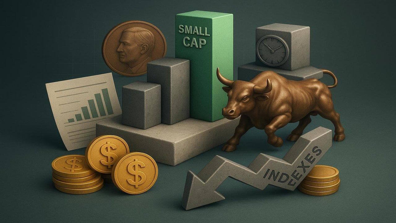 Small cap stocks chart reaching record highs as major indexes decline, highlighting outperformance