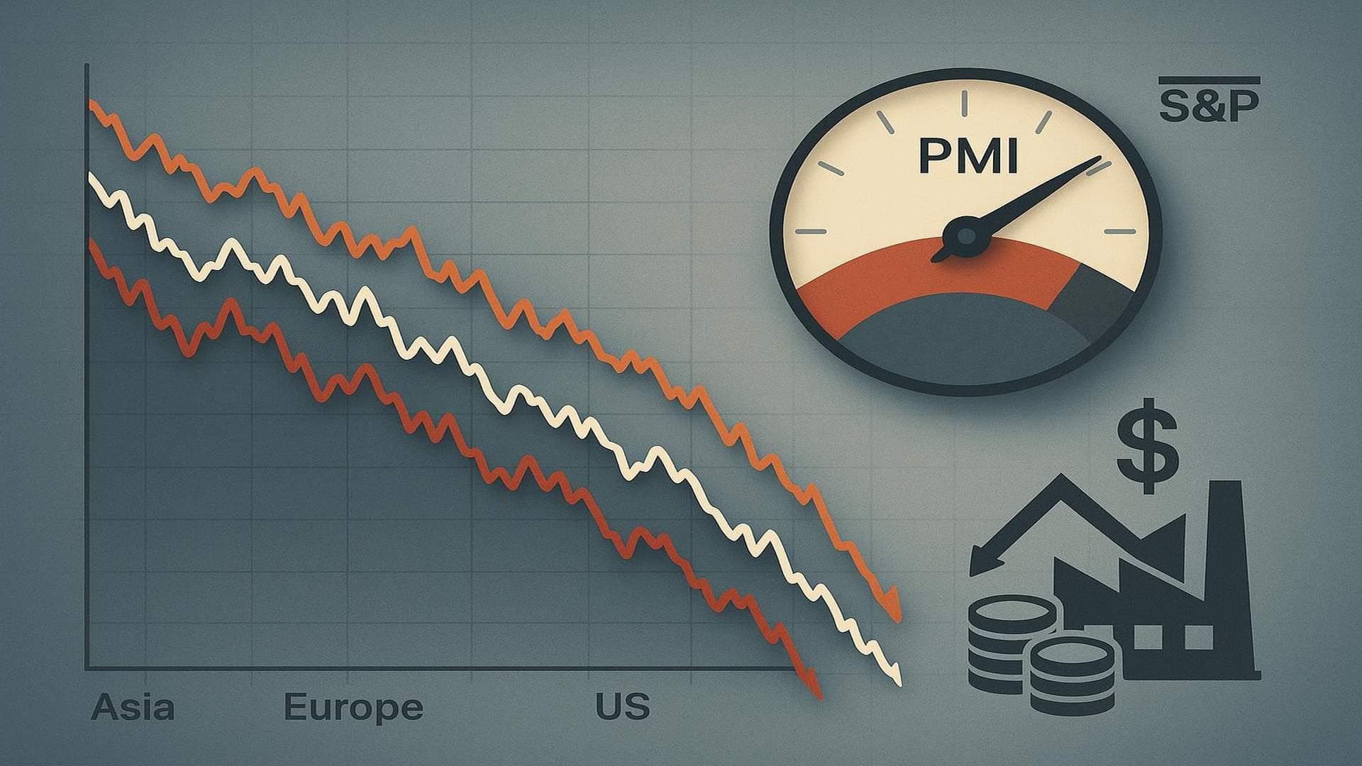 Global equities decline with S&P Global flash PMIs showing easing activity and rising costs