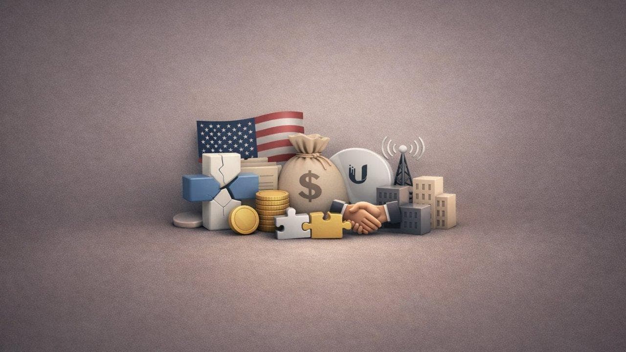 US stock market rally visualization with Centene, Ubiquiti, and M&A news impact