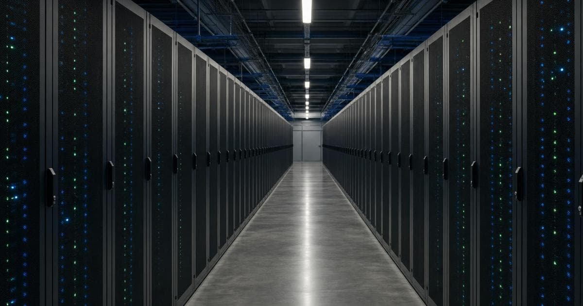 Cloud data center server racks representing top cloud computing stocks MSFT, AMZN, GOOGL, SNOW, NOW in June 2026