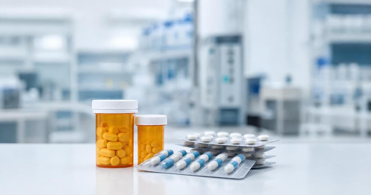 Generic pharma medications on a lab table illustrating ABBV vs PFE stock performance comparison in Q2 2026