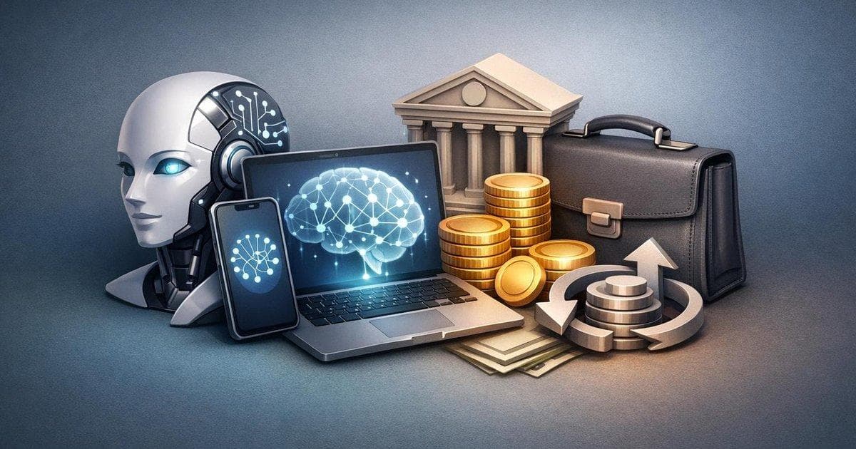 AI and digital platform visualization showing rising momentum in major tech and finance sector stocks