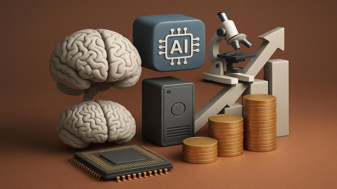 AI sector growth visualization highlighting chips, storage, and lab-tech industry surge