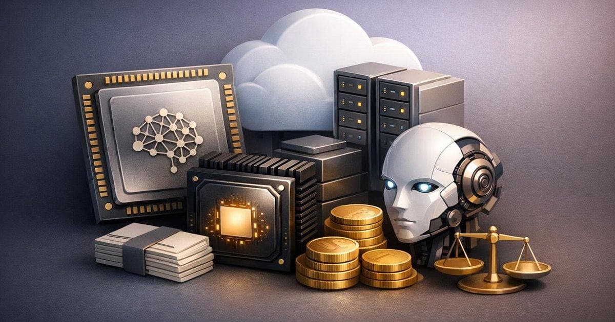 AI infrastructure stocks illustration showing chip and cloud vendors under demand surge and balance-sheet strain