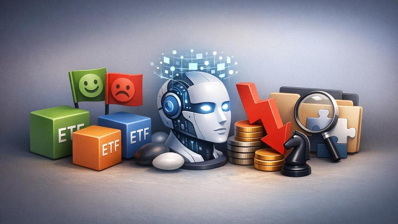 AI analysis dashboard showing mixed sentiment and short opportunity for First Trust ETFs