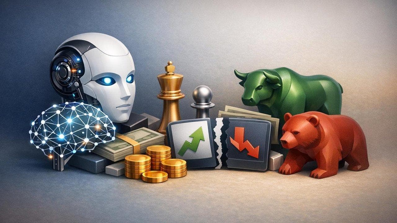 AI stocks valuation reset illustration with market reassessment and analyst split impacting equities
