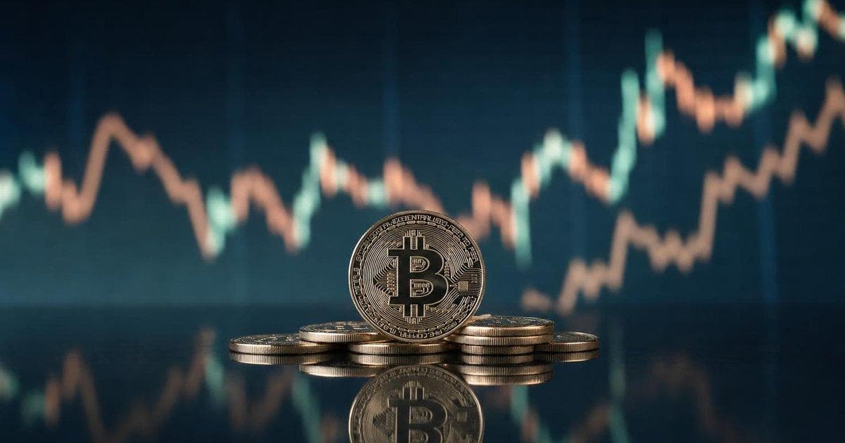 Stack of generic crypto coins in front of trading chart as meme token presale and AI DEX interest grow