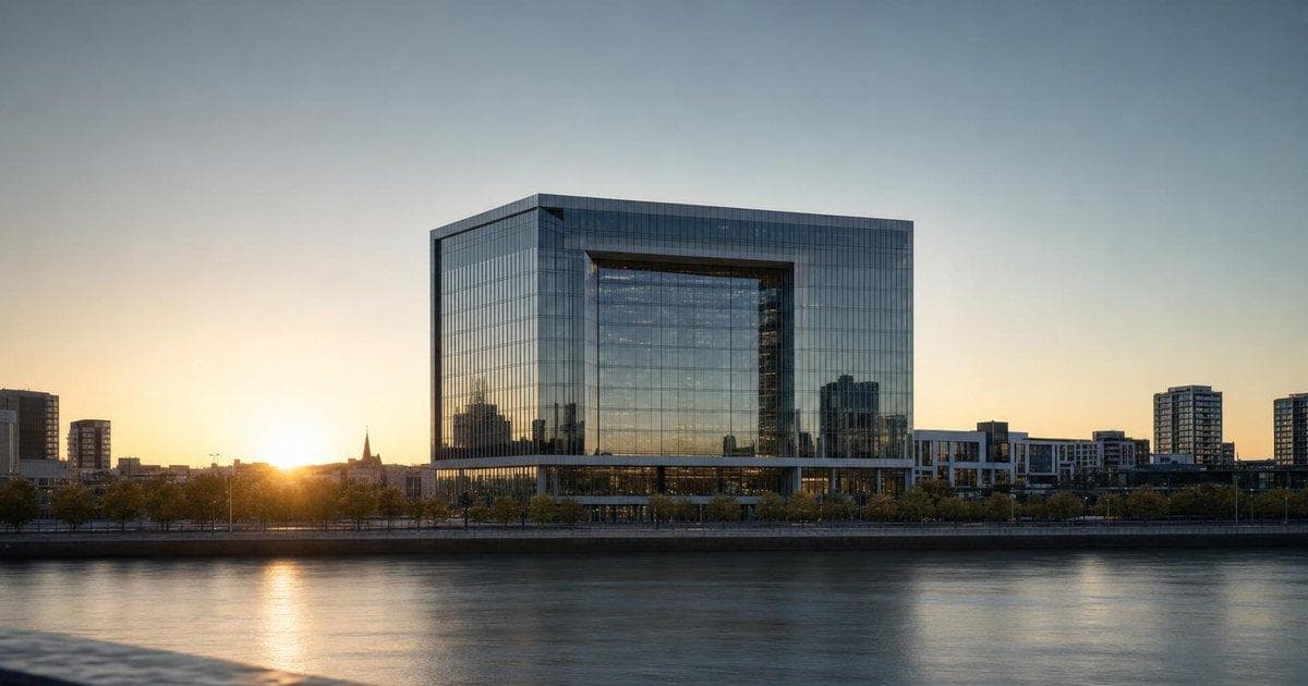 Modern bank headquarters building symbolizing bullish analyst price target upgrade for the stock