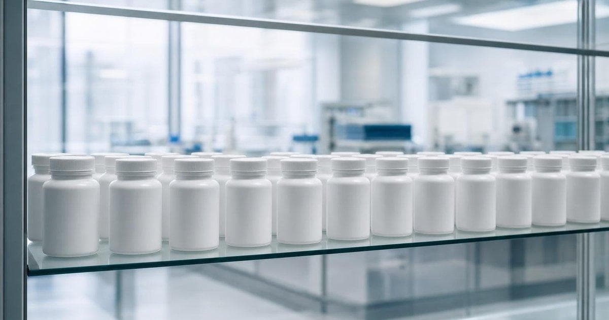 Unbranded pill bottles in a lab symbolizing pharmaceutical IPO plans in Toronto markets