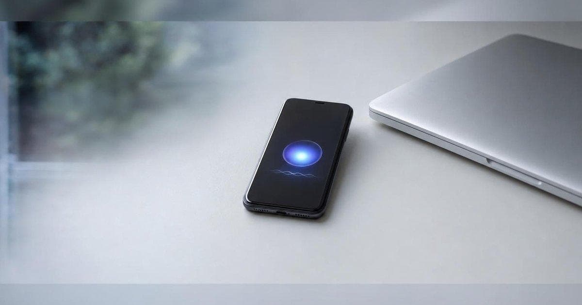 Smartphone showing updated voice assistant interface illustrating new Apple Siri AI upgrades