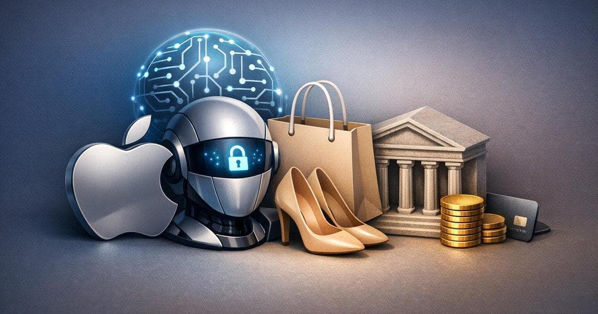 Apple AI cyber alliance concept with tech, retail and bank stocks showing diverging momentum signals
