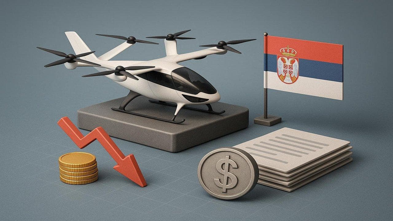 Archer Aviation eVTOL air taxi concept with Serbia partnership and funding risk context