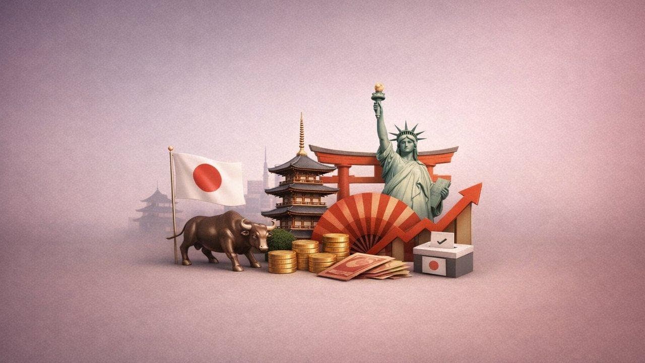 Asian stock market rally visualization with Japan election win and fiscal stimulus hopes