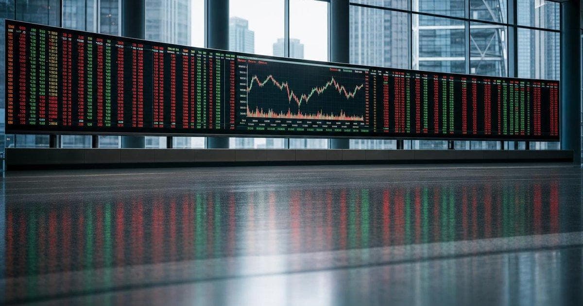 Asian stock market price board showing mixed shares as oil prices stay elevated, regional equities under pressure