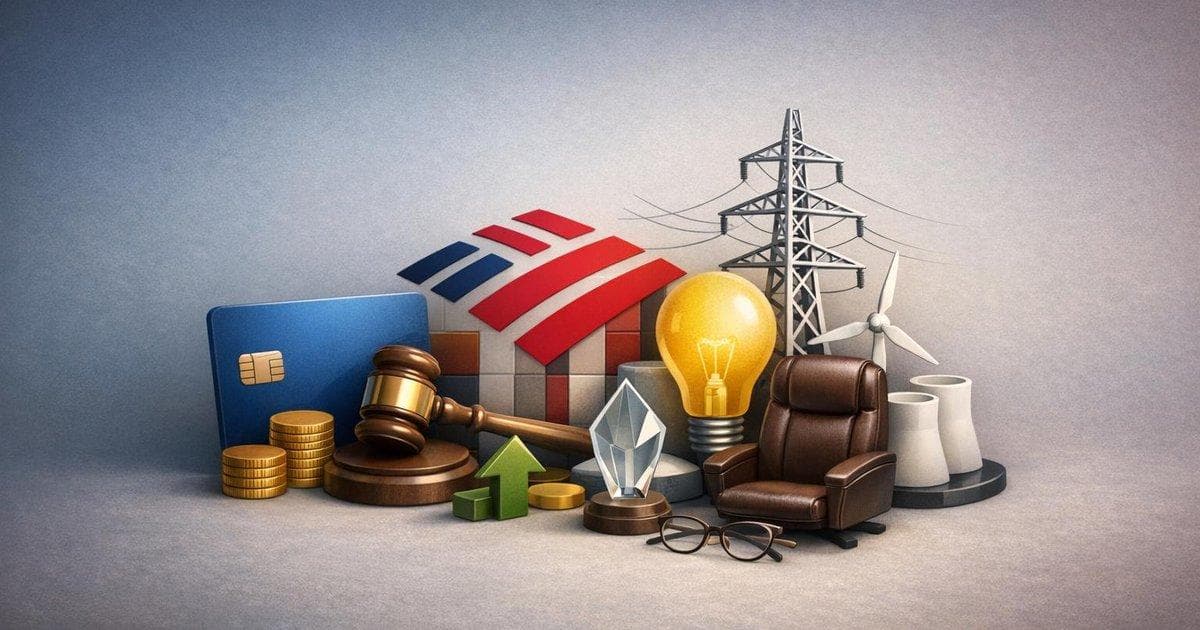 AXP BAC EIX stock performance concept highlighting earnings beats, upgrades and board changes in financials and utilities