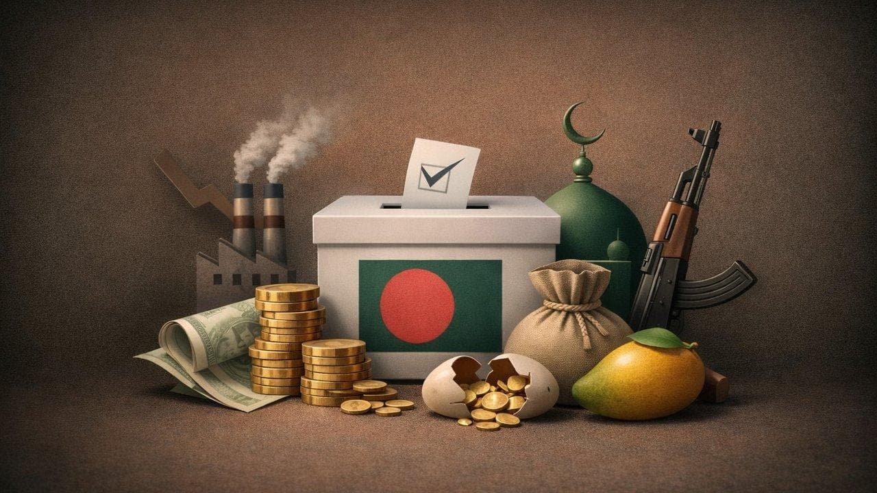 Bangladesh election 2024 visual highlighting economic and Islamist influence concerns