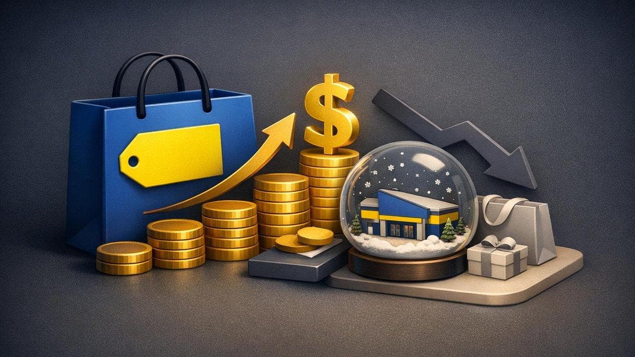 Best Buy earnings visualization showing profit rise despite weaker holiday sales and flat guidance