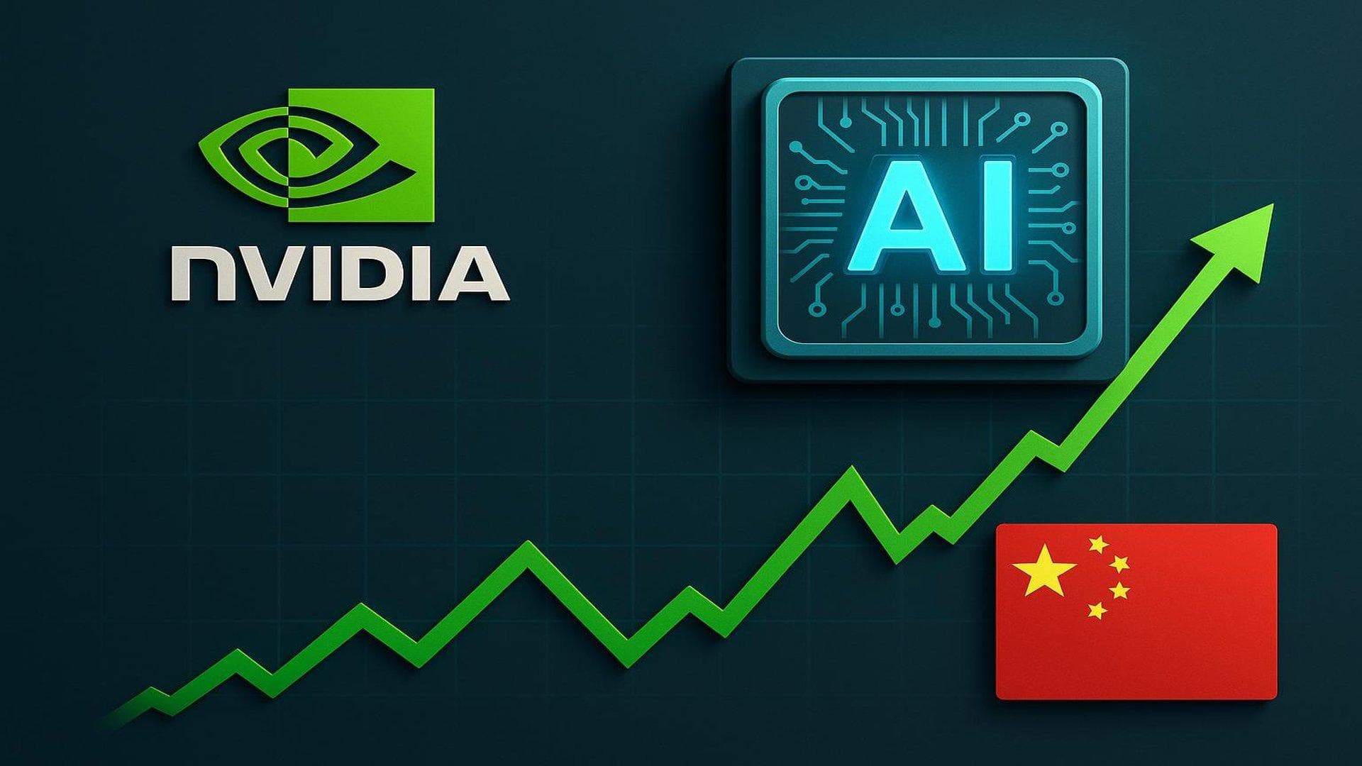 Nvidia stock growth visualization with AI chip exports to China and hedge fund backing