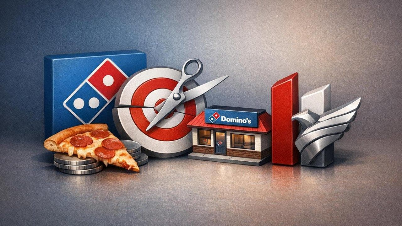 Domino's Pizza logo with BofA analyst rating update and US store growth highlights