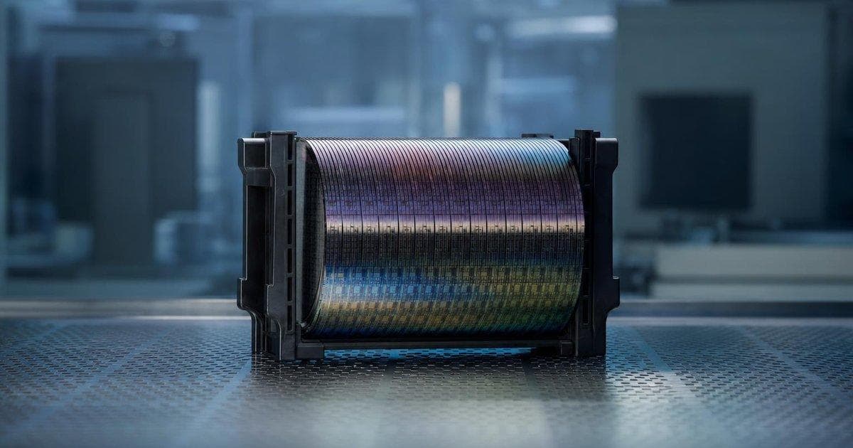 Semiconductor wafers in a chip factory as weak results trigger chip-led market slide in tech stocks