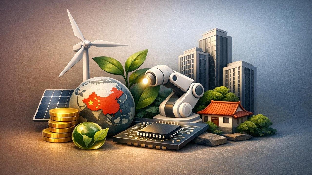China GDP growth target 2026 with focus on technology and green sectors amid weaker consumption