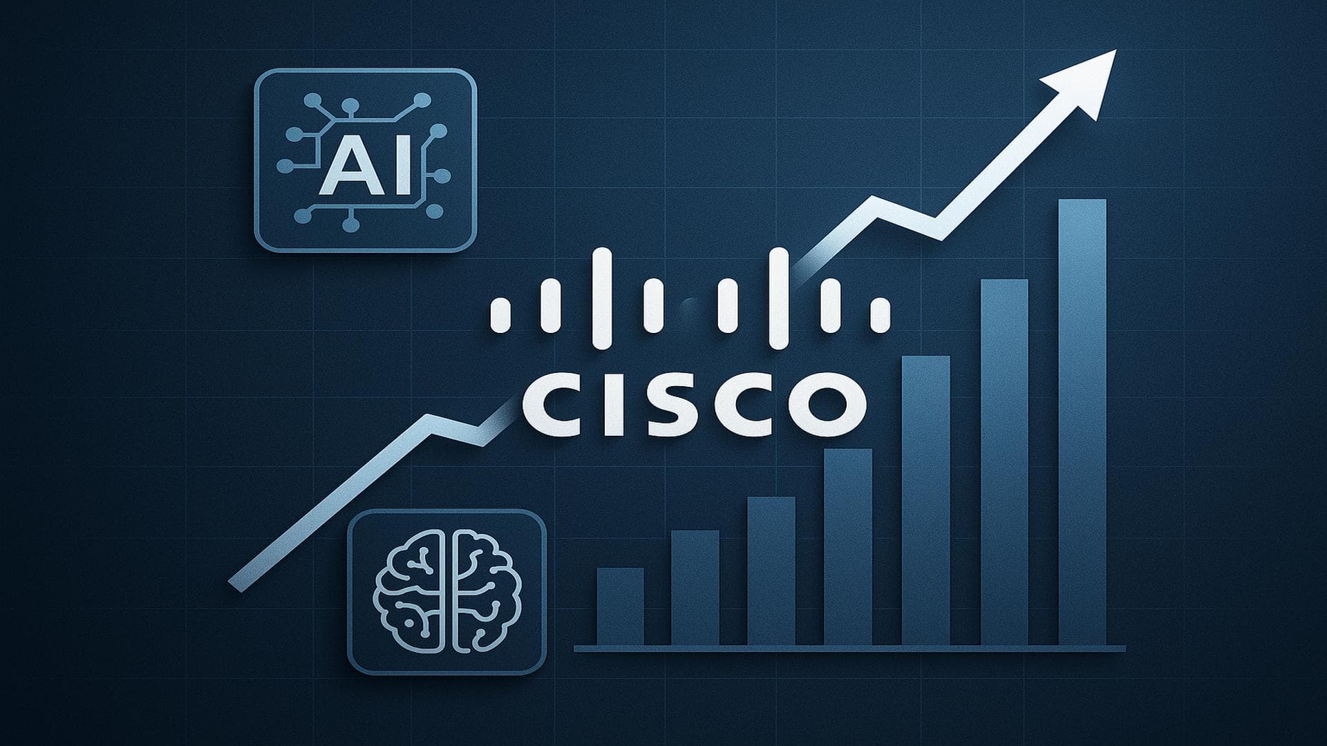 Cisco Q1 2026 earnings beat visualization with AI growth and raised revenue guidance