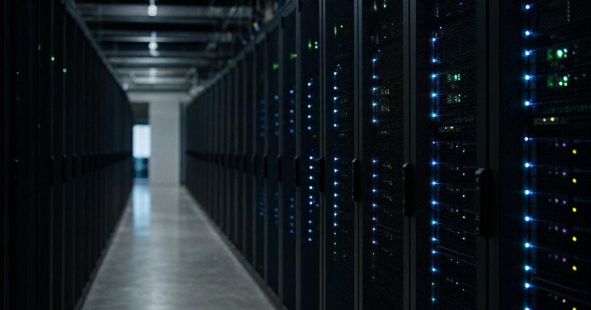 Data center server racks symbolizing new AI computing power futures contracts at CME