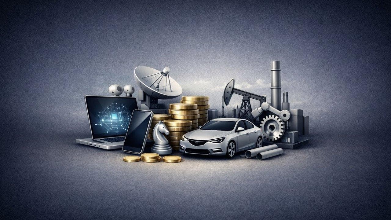 Earnings and capital moves in tech, automotive, and industrial sectors visualization