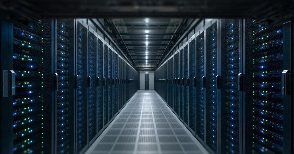 Modern data center server racks symbolizing CPP Investments FY 2026 7.8% portfolio return