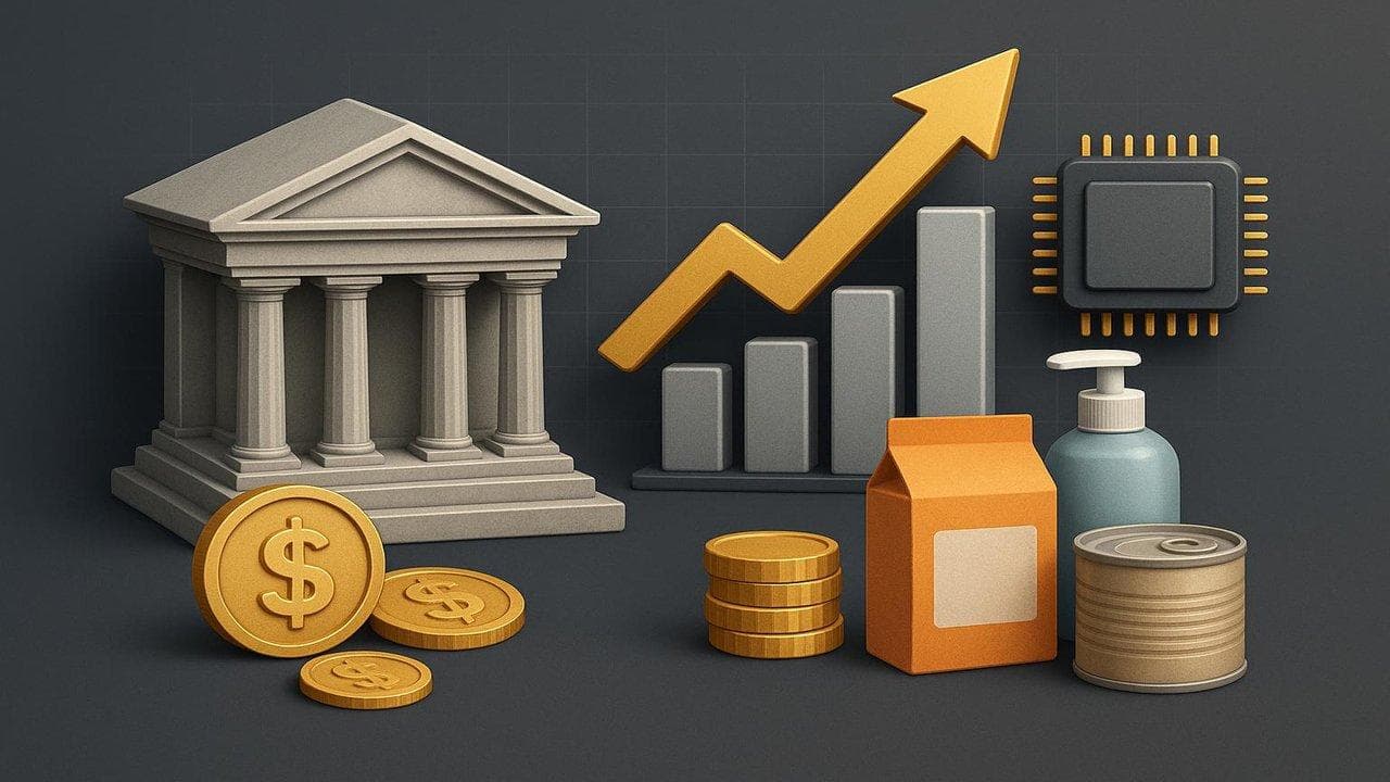 Bank, tech, and staples sector performance visualization as discussed by Cramer in market commentary
