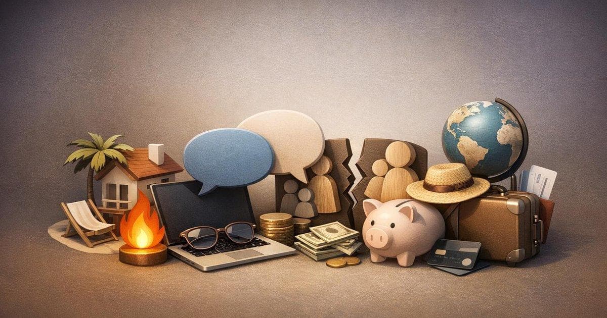 FIRE blogging community debate illustration with followers reacting to influencer moving abroad