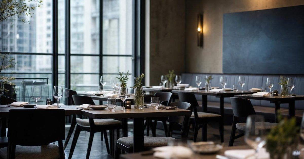 Restaurant tables set for diners, illustrating food delivery firm’s move into London table bookings