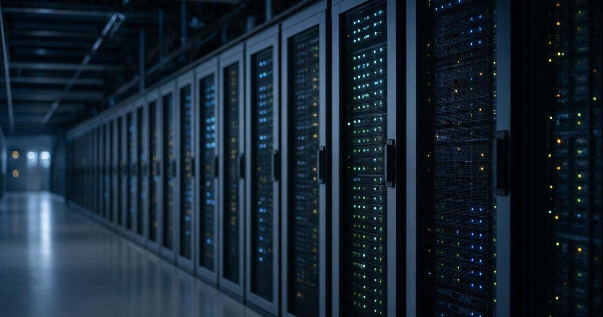 AI server racks in a data center symbolize earnings surge and raised guidance for AI infrastructure demand