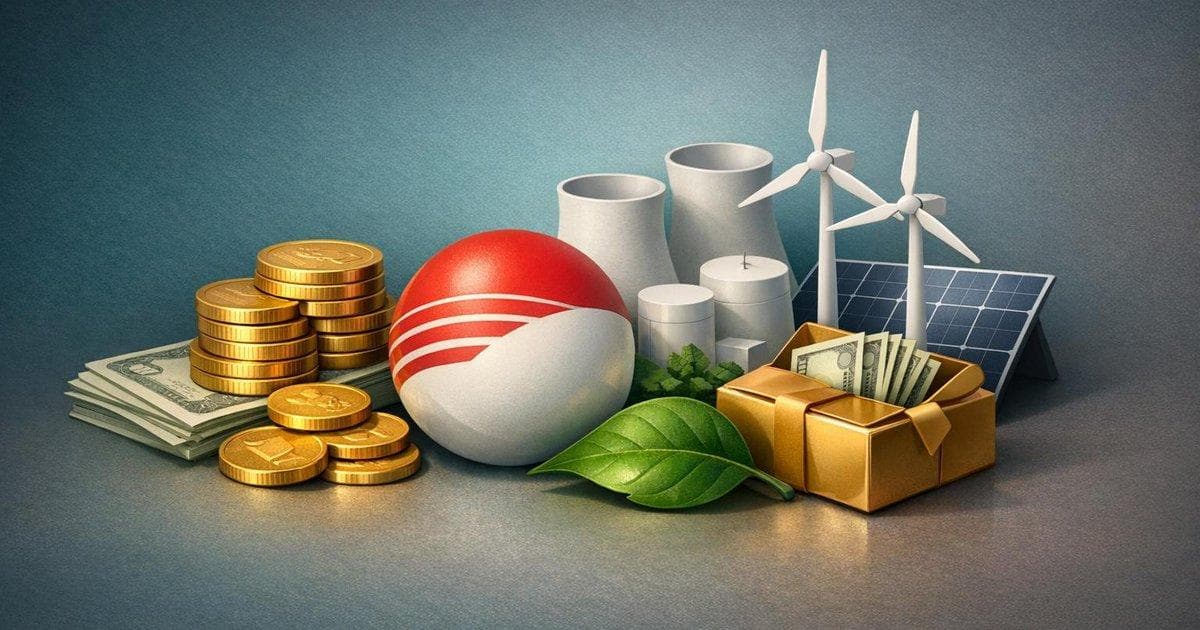 Entergy dividend announcement graphic highlighting June 1 cash payout and cleaner power investment focus