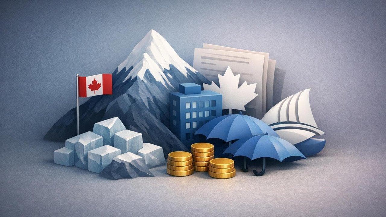 Everest and Wawanesa logos with Canadian market exit and insurance M&A theme
