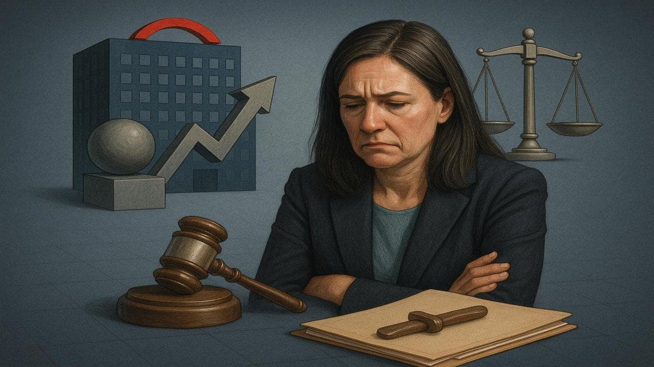 Citigroup headquarters with legal scales symbolizing bias lawsuit against the bank