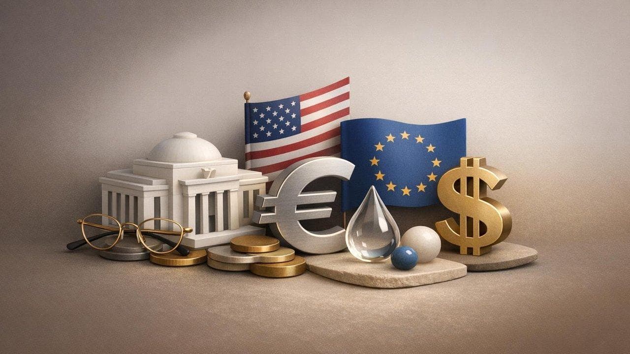 Fed and ECB policy impact on U.S. benchmarks and European stocks, steady yields, market reaction