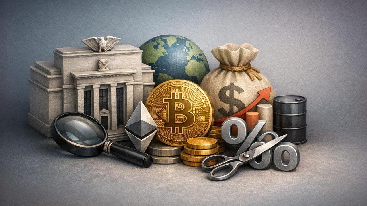Fed skepticism on crypto visualized with guarded markets and inflation data backdrop