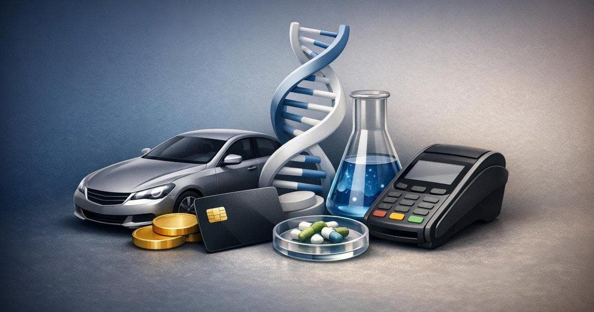 Visualization of valuation gaps across autos, biotech, and payments stocks highlighting risk and opportunity