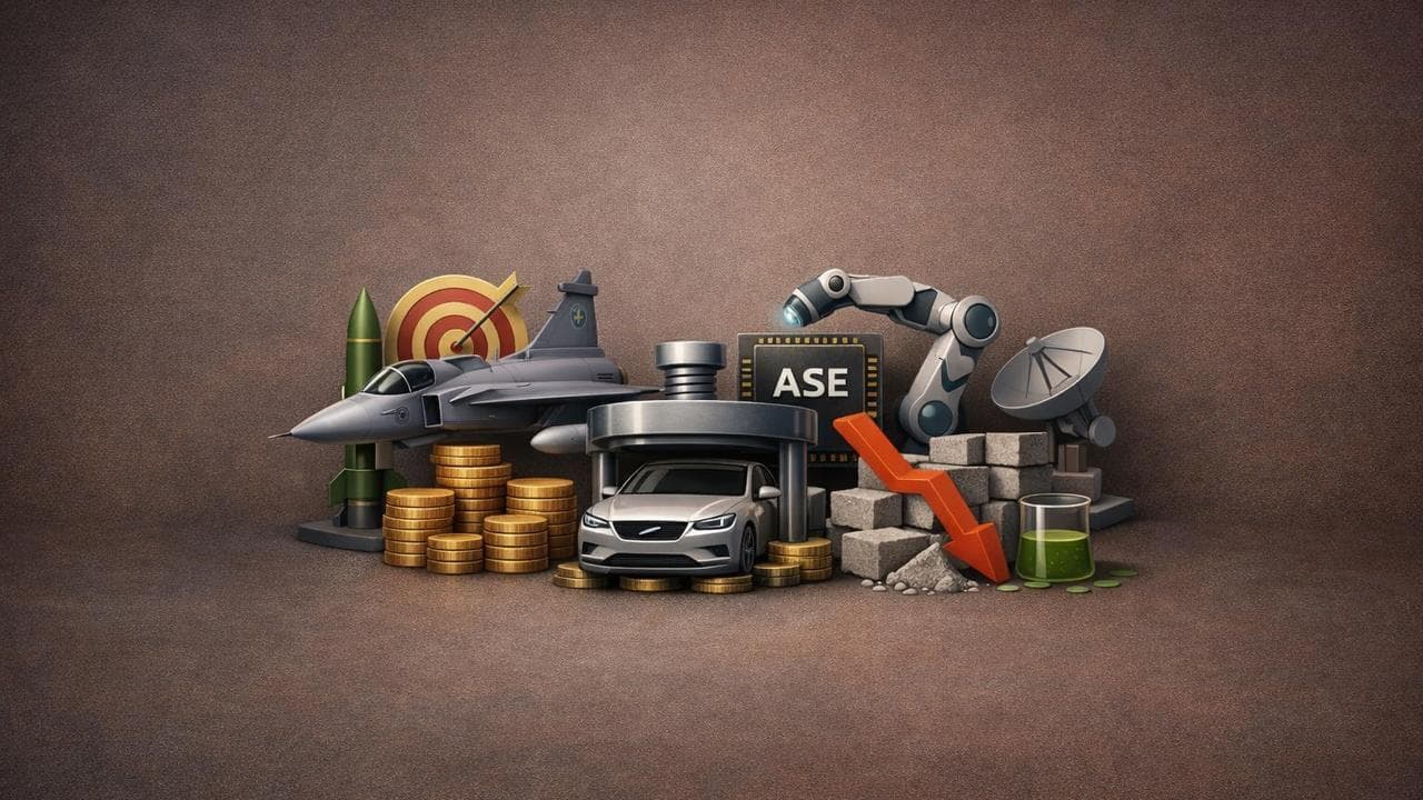 Earnings report summary for Saab, Volvo, ASE, and Betolar with sales and margin highlights
