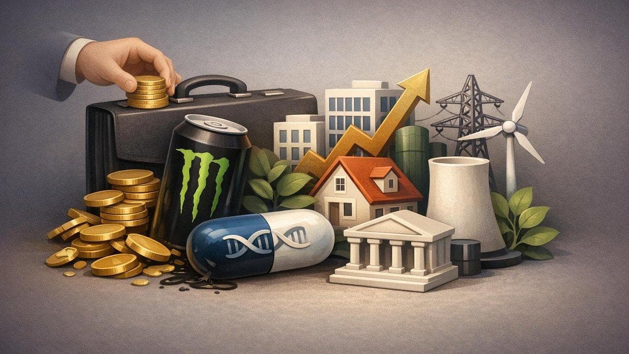 Stock market chart showing Monster Beverage, BridgeBio declines and REITs, utilities earnings growth