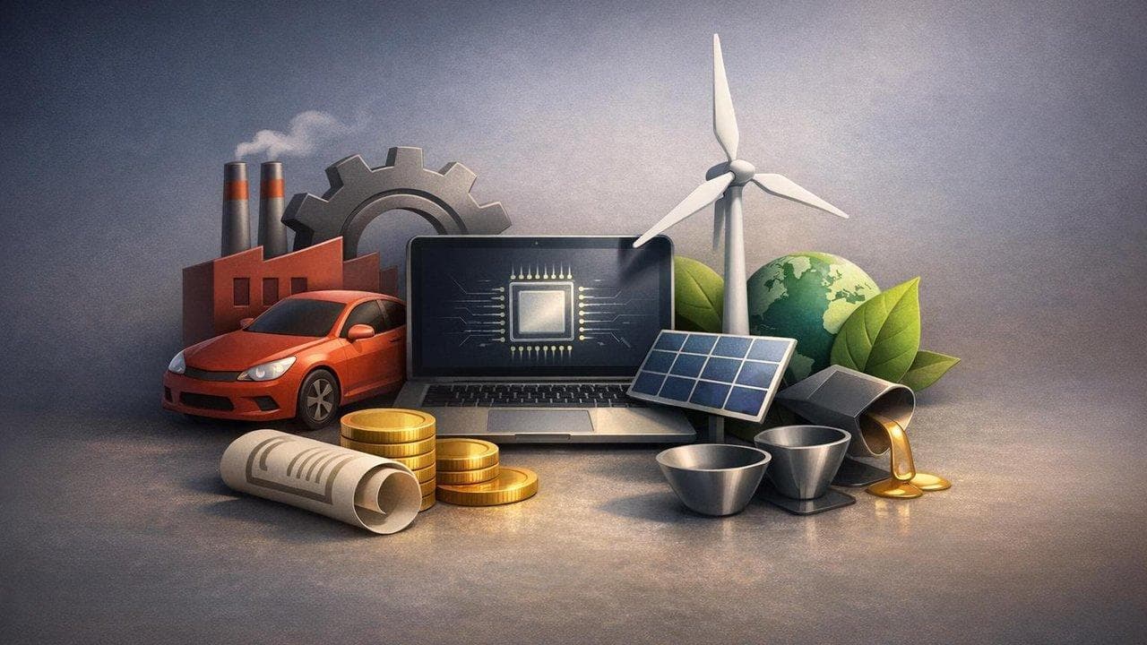 Global stock sector trends with focus on cyclicals, technology, and green-energy shifts